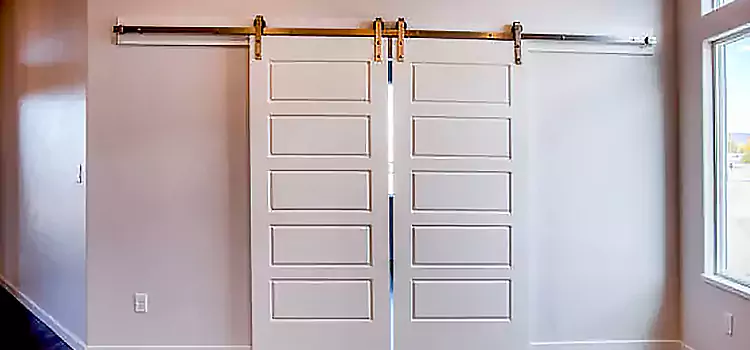 Glass Barn Door with Installation Hardware Kit Oak Park